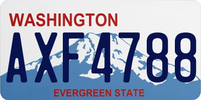 WA license plate AXF4788