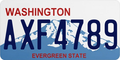 WA license plate AXF4789