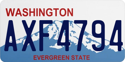 WA license plate AXF4794