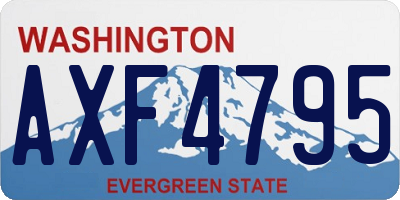 WA license plate AXF4795