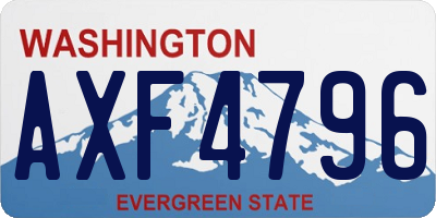 WA license plate AXF4796