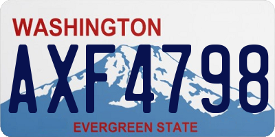 WA license plate AXF4798