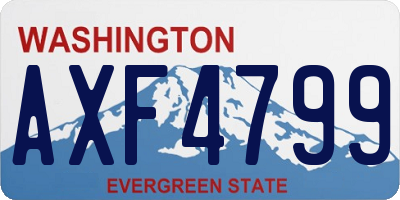 WA license plate AXF4799