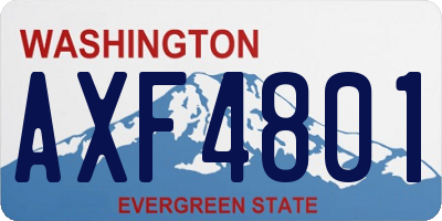 WA license plate AXF4801