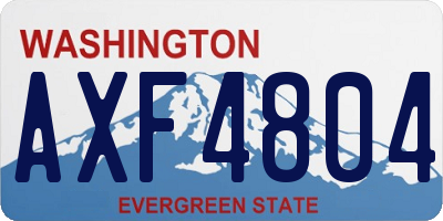 WA license plate AXF4804