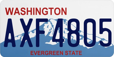 WA license plate AXF4805