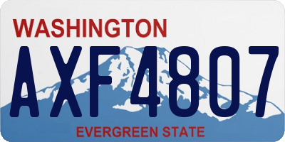 WA license plate AXF4807