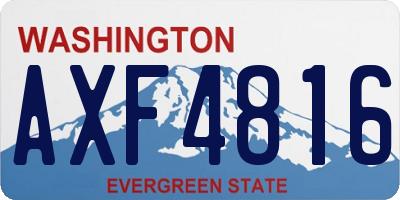WA license plate AXF4816