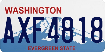 WA license plate AXF4818