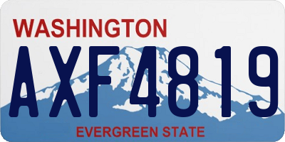 WA license plate AXF4819