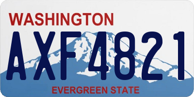 WA license plate AXF4821