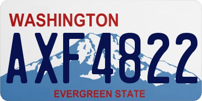 WA license plate AXF4822