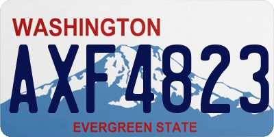 WA license plate AXF4823