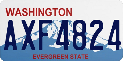 WA license plate AXF4824