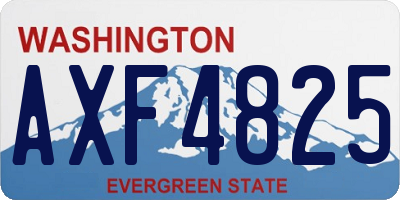 WA license plate AXF4825