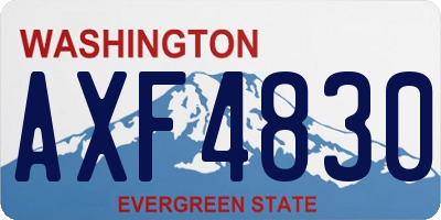 WA license plate AXF4830
