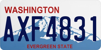 WA license plate AXF4831
