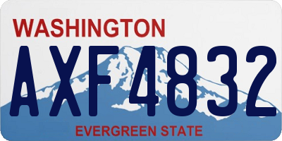WA license plate AXF4832