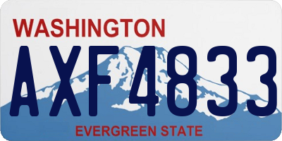 WA license plate AXF4833