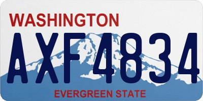 WA license plate AXF4834
