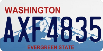 WA license plate AXF4835