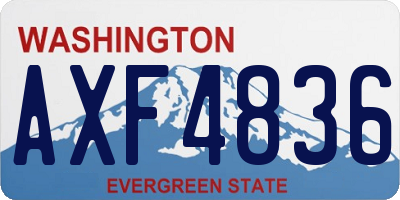 WA license plate AXF4836