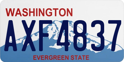 WA license plate AXF4837