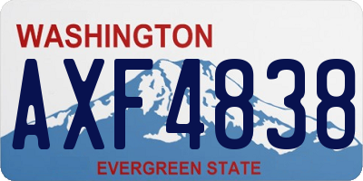 WA license plate AXF4838
