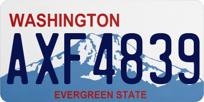 WA license plate AXF4839