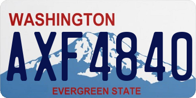 WA license plate AXF4840