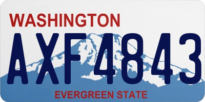 WA license plate AXF4843