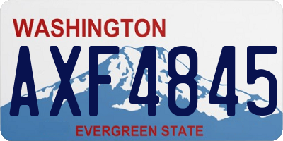 WA license plate AXF4845