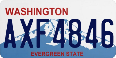 WA license plate AXF4846