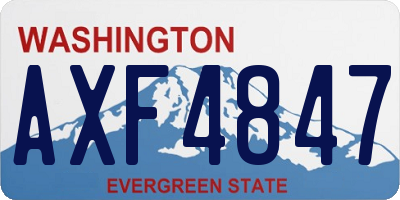 WA license plate AXF4847
