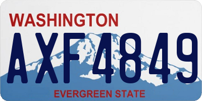 WA license plate AXF4849