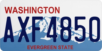 WA license plate AXF4850