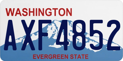WA license plate AXF4852
