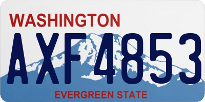 WA license plate AXF4853