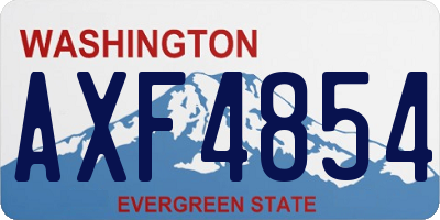 WA license plate AXF4854