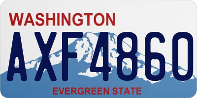 WA license plate AXF4860