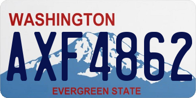 WA license plate AXF4862