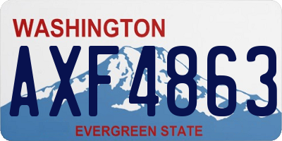 WA license plate AXF4863