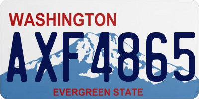 WA license plate AXF4865