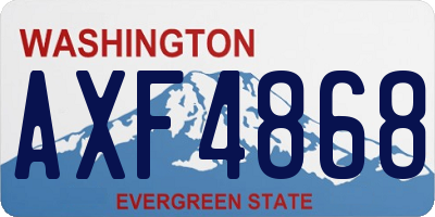 WA license plate AXF4868