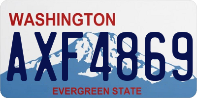 WA license plate AXF4869