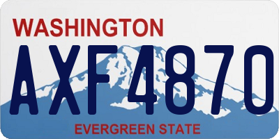 WA license plate AXF4870