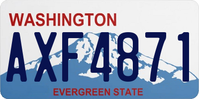 WA license plate AXF4871