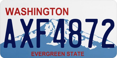 WA license plate AXF4872