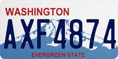 WA license plate AXF4874