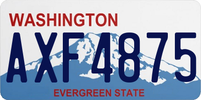 WA license plate AXF4875